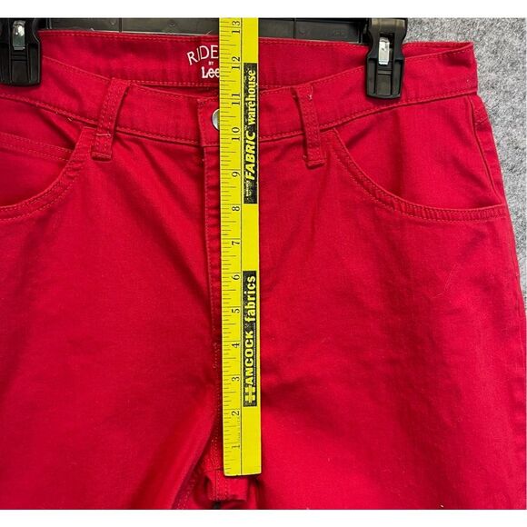 RIDERS by LEE Jeans Women's Size 14P Red Straight Leg Stretch High-Rise Denim - Picture 12 of 14